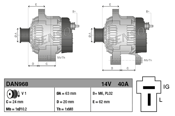 Generator - DAN968 DENSO