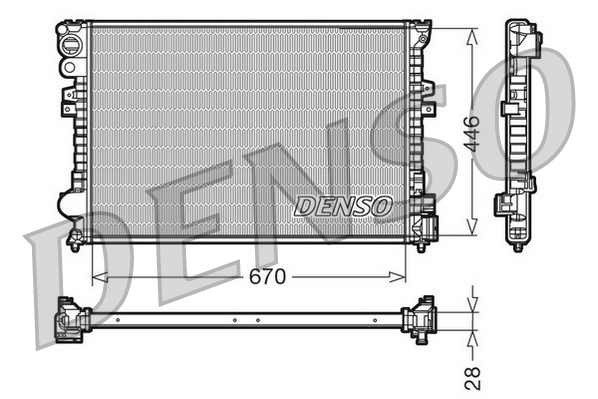 Radiator, engine cooling - DRM07050 DENSO