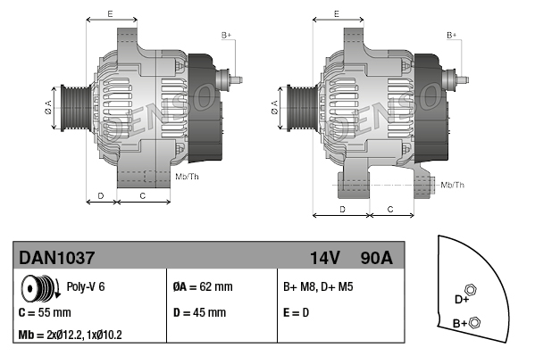 Alternatore - DAN1037 DENSO
