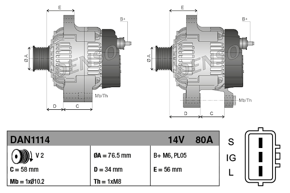 Generator - DAN1114 DENSO