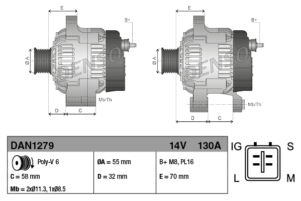 Alternatore - DAN1279 DENSO