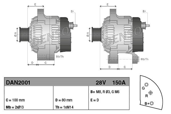 Alternator - DAN3031 DENSO