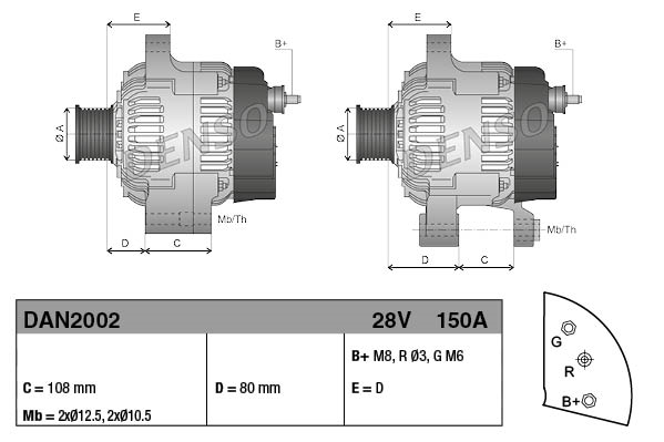 Alternator - DAN3034 DENSO