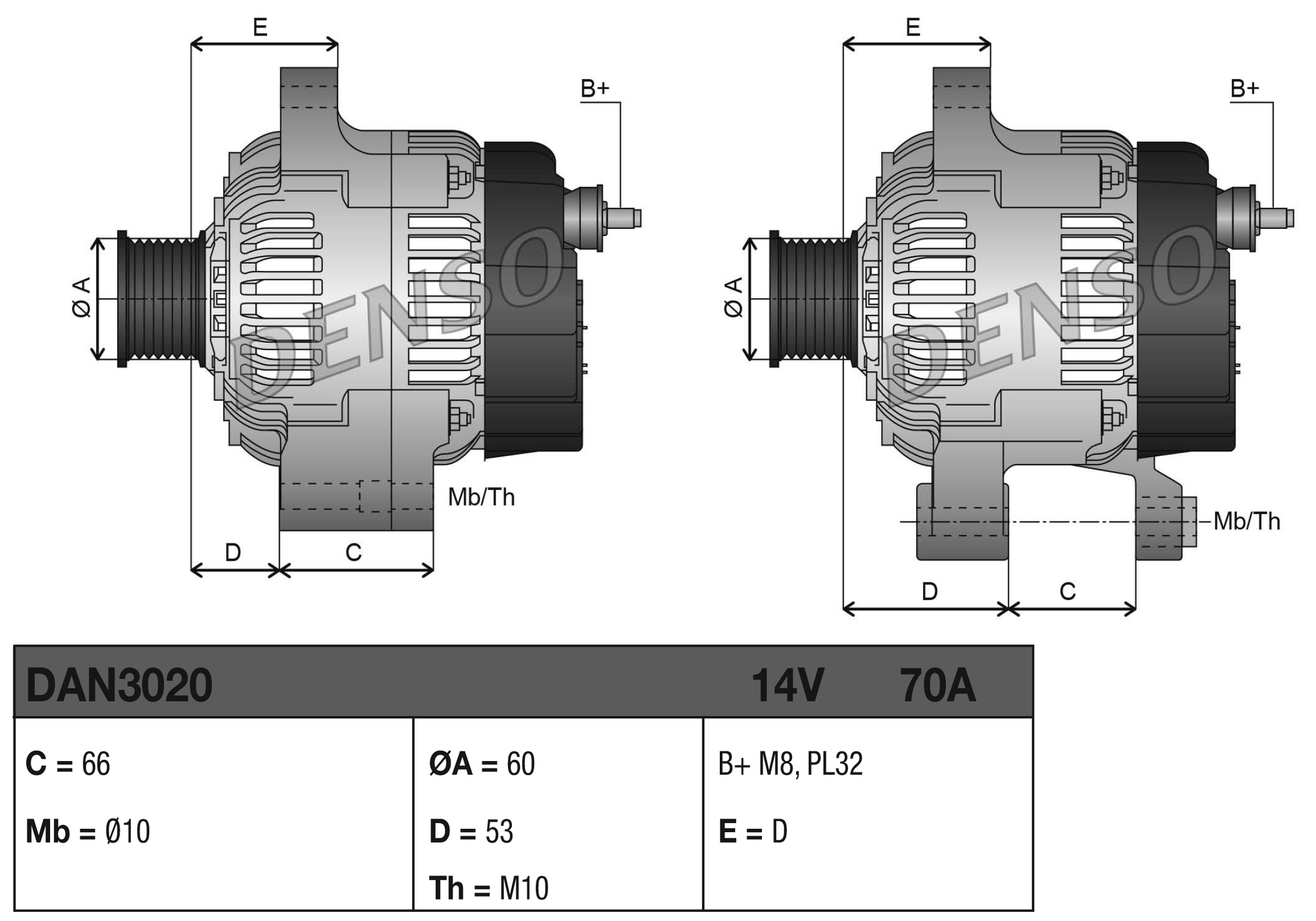 Generator - DAN3020 DENSO