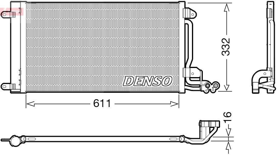 Condenser, air conditioning - DCN02034 DENSO