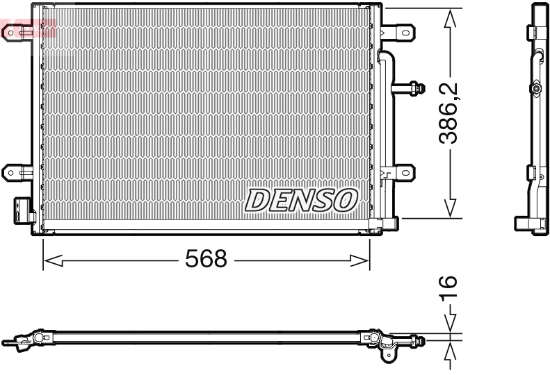 Condenser, air conditioning - DCN02038 DENSO