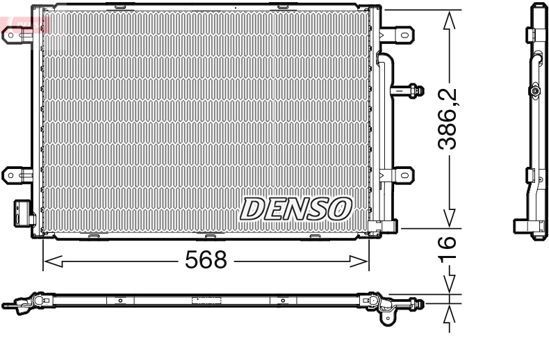 Condenser, air conditioning - DCN02039 DENSO