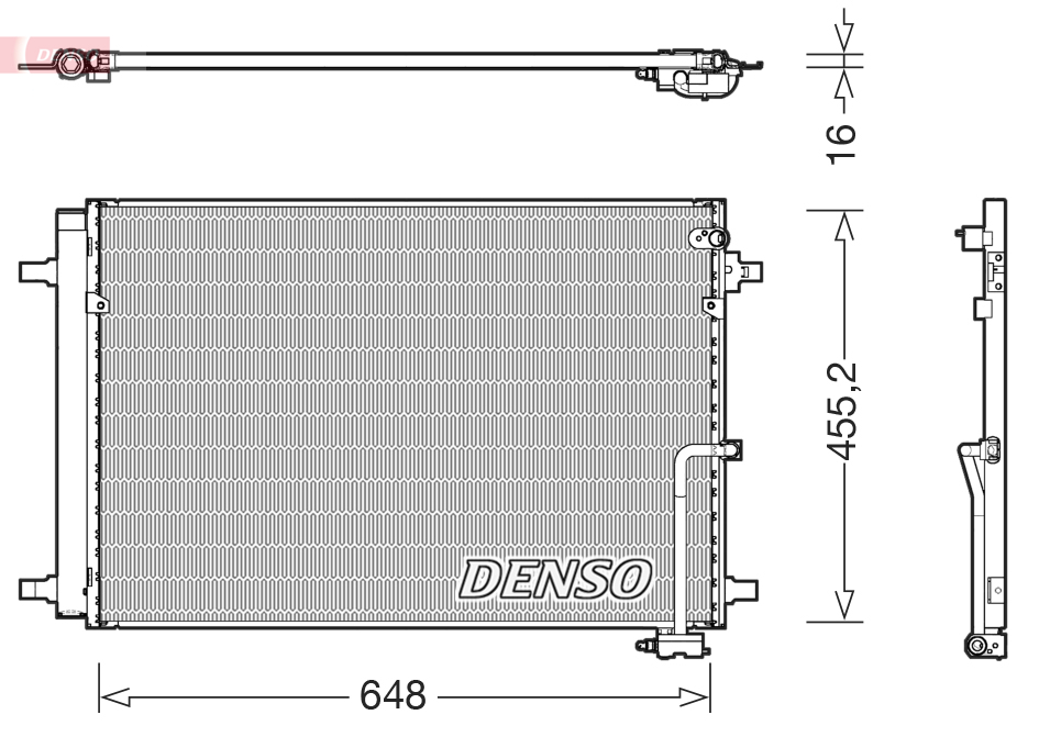 Condenser, air conditioning - DCN02042 DENSO