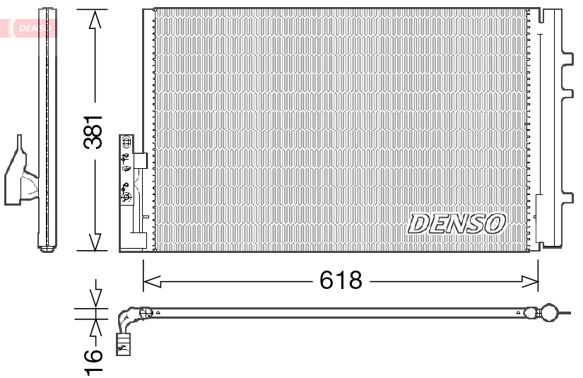 Condenser, air conditioning - DCN05014 DENSO