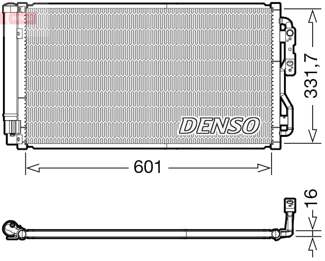 Condenser, air conditioning - DCN05033 DENSO