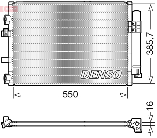 Condenser, air conditioning - DCN10044 DENSO