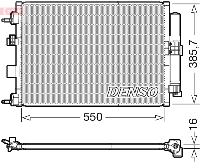 Condenser, air conditioning - DCN10046 DENSO