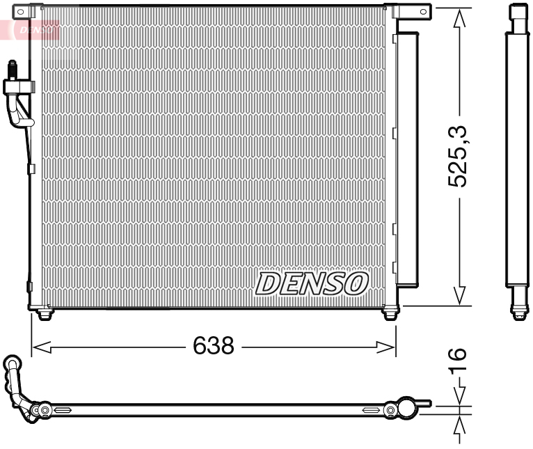 Condenser, air conditioning - DCN10049 DENSO