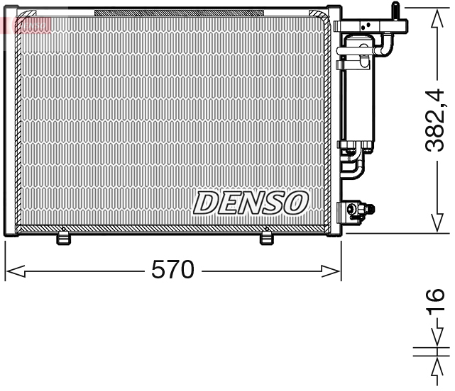 Condenser, air conditioning - DCN10052 DENSO