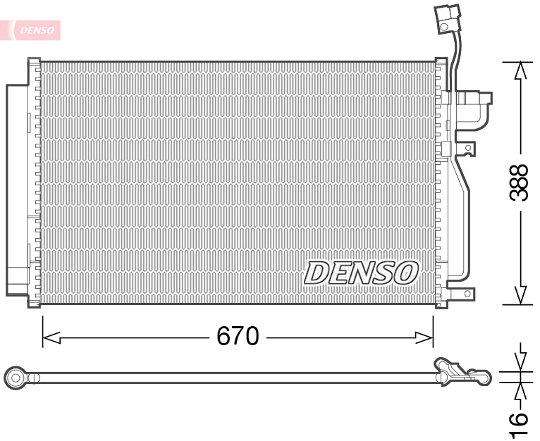 Condenser, air conditioning - DCN15002 DENSO