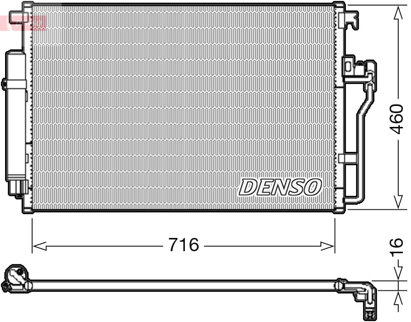 Condenser, air conditioning - DCN17008 DENSO