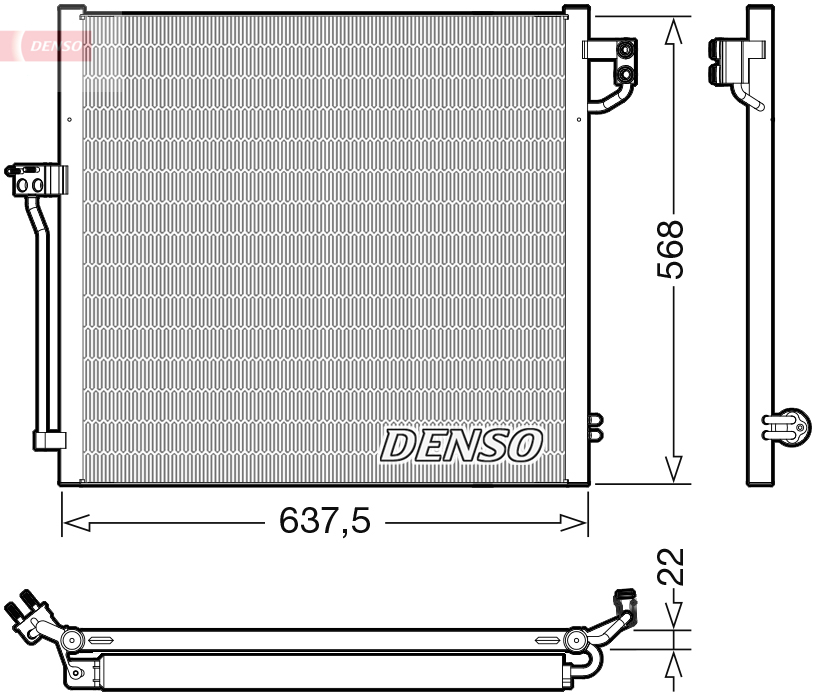 Condenser, air conditioning - DCN17058 DENSO