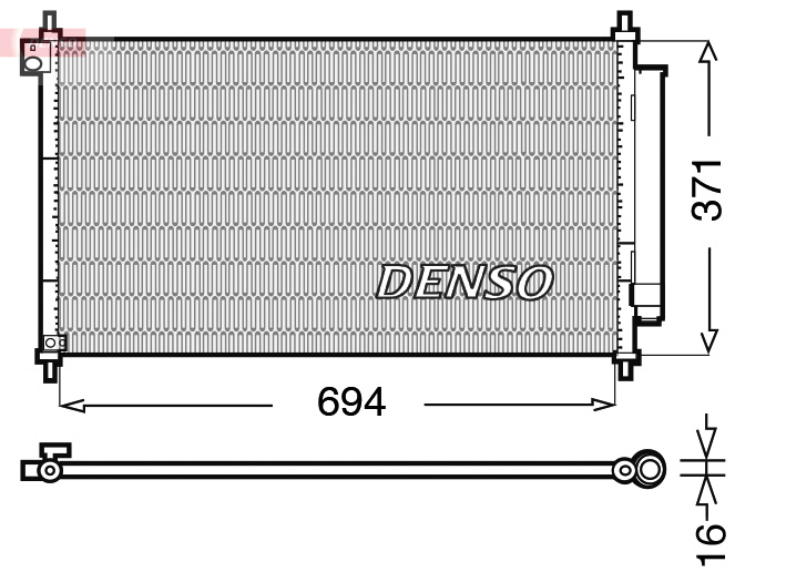 Condenser, air conditioning - DCN40012 DENSO
