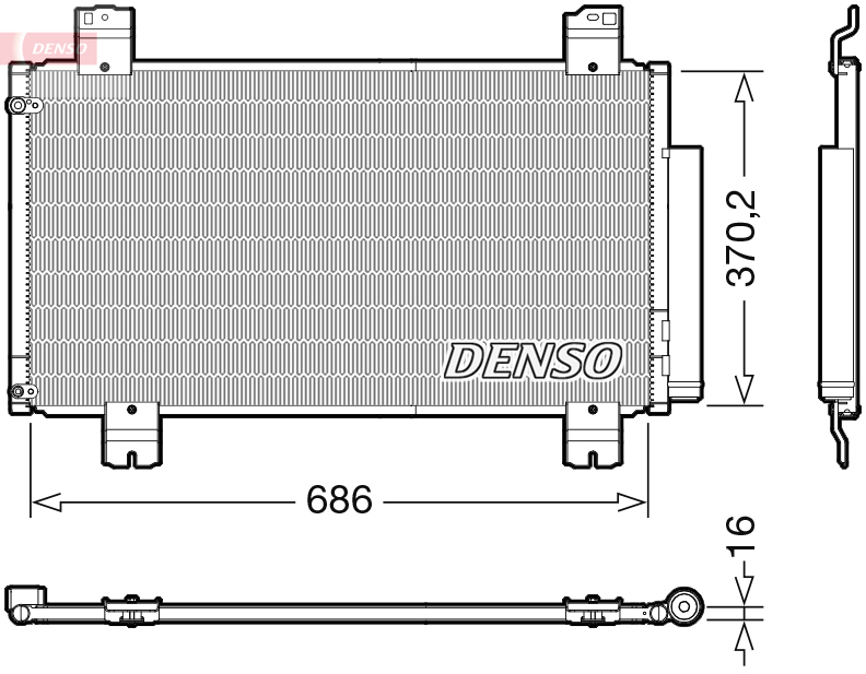 Condenser, air conditioning - DCN40033 DENSO