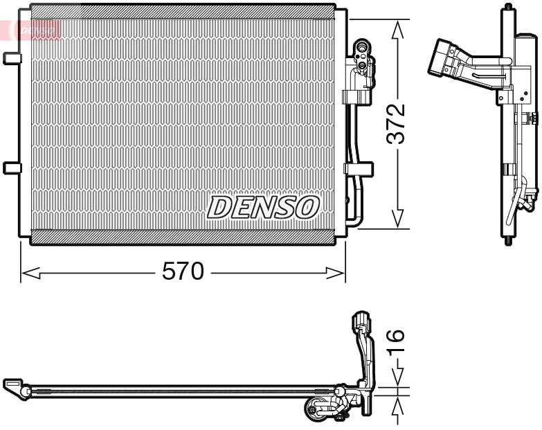 Condenser, air conditioning - DCN44016 DENSO