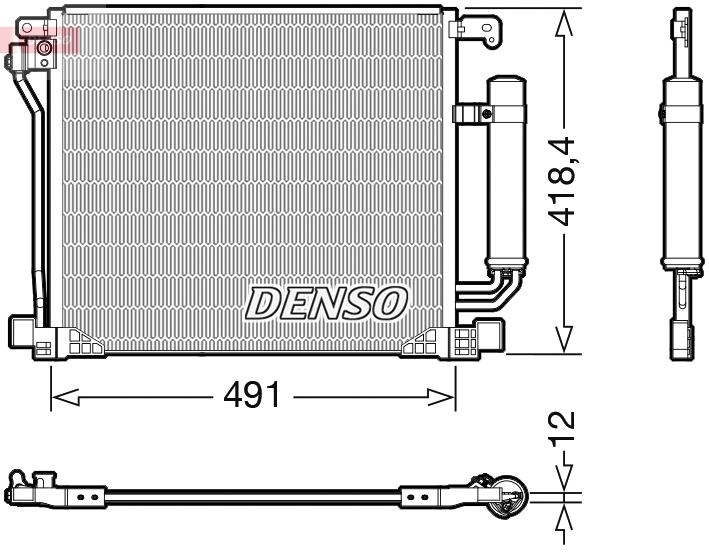 Condenser, air conditioning - DCN46025 DENSO