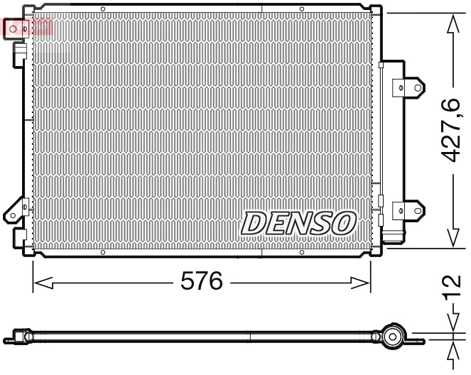Condenser, air conditioning - DCN47008 DENSO