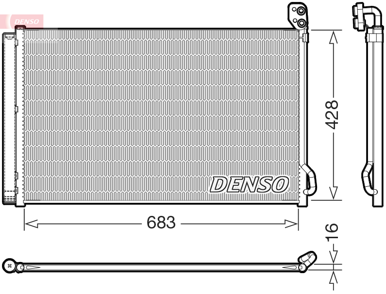 Condenser, air conditioning - DCN99083 DENSO