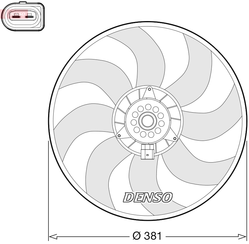Fan, radiator - DER02006 DENSO