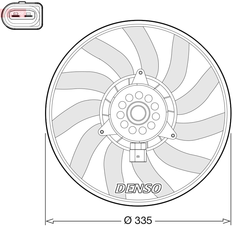 Fan, radiator - DER02008 DENSO