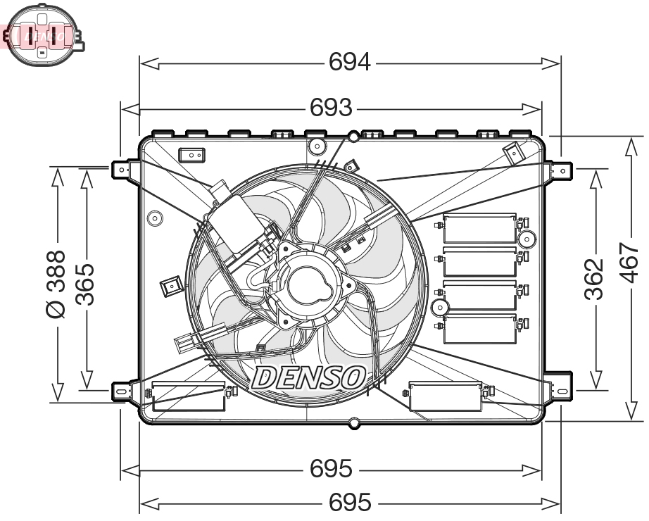 Ventola, Raffreddamento motore - DER10010 DENSO