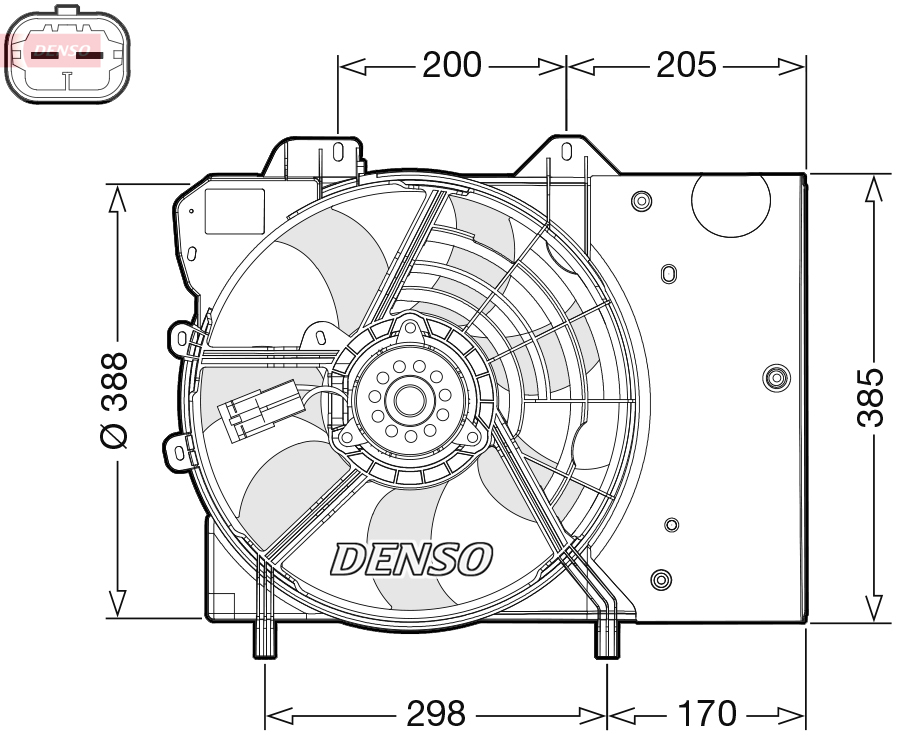 Fan, radiator - DER21024 DENSO