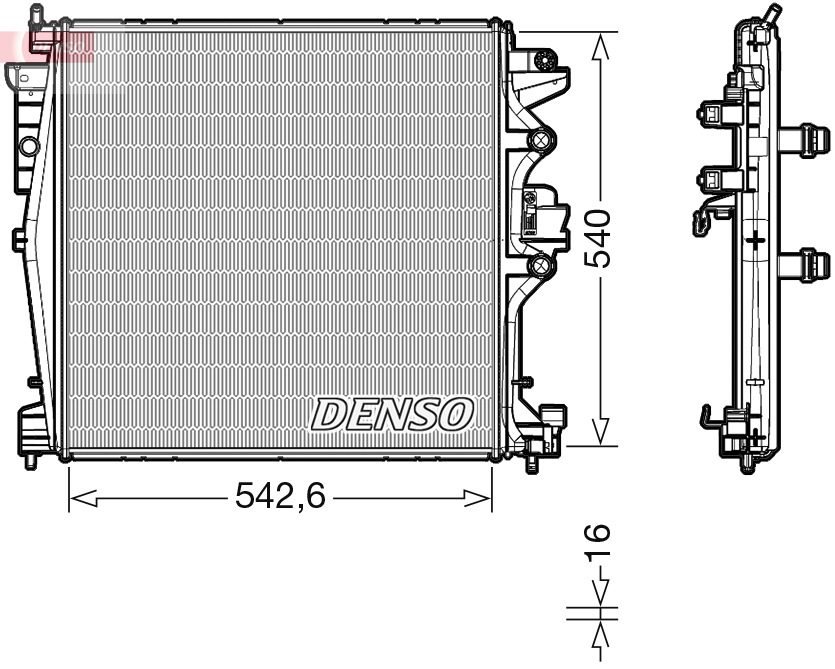 Radiatore, Raffreddamento motore - DRM01004 DENSO