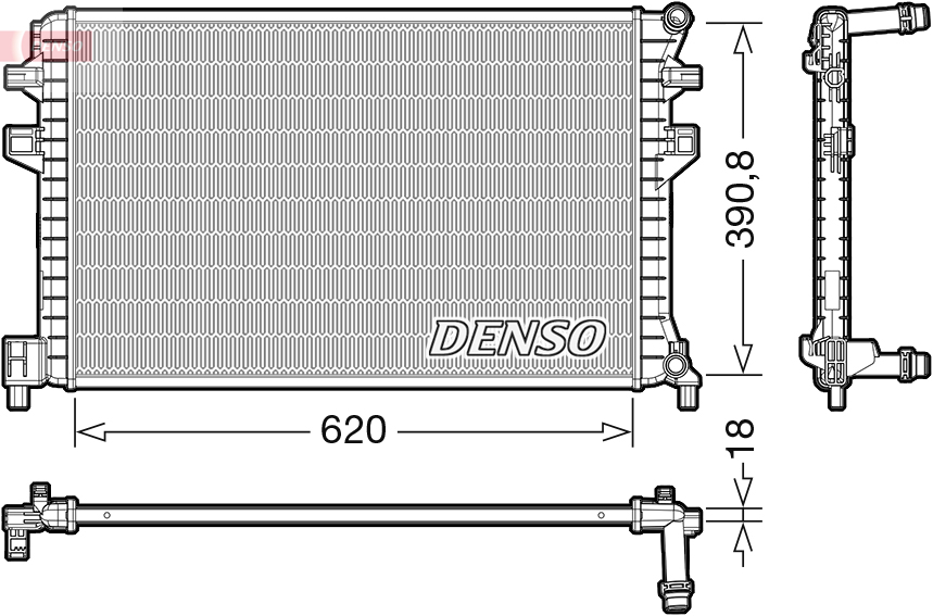 Радиатор, охлаждение двигателя - DRM02018 DENSO