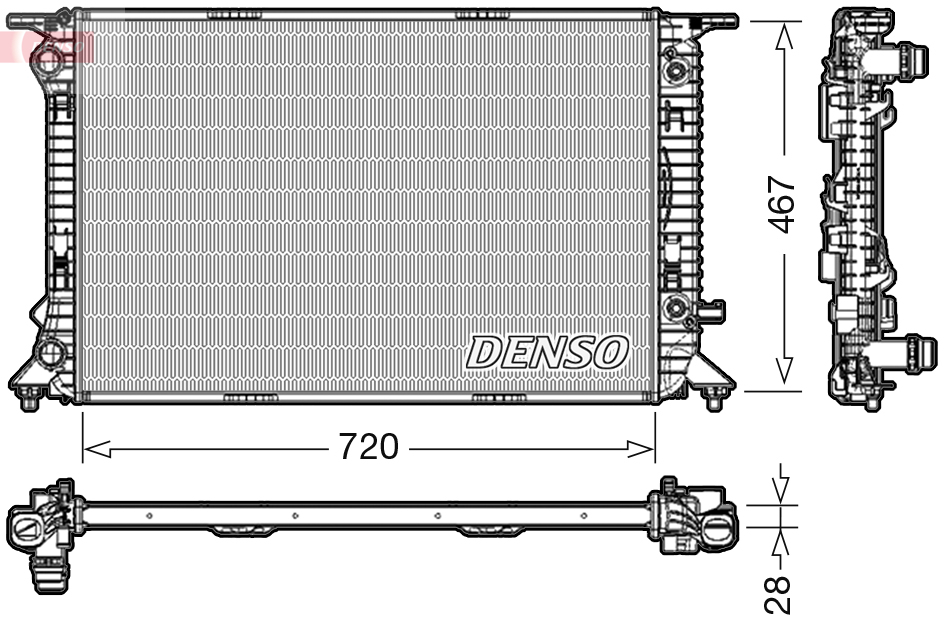 Radiatore, Raffreddamento motore - DRM02021 DENSO