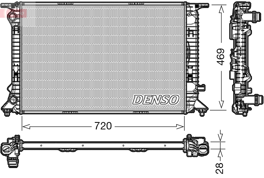 Radiatore, Raffreddamento motore - DRM02022 DENSO