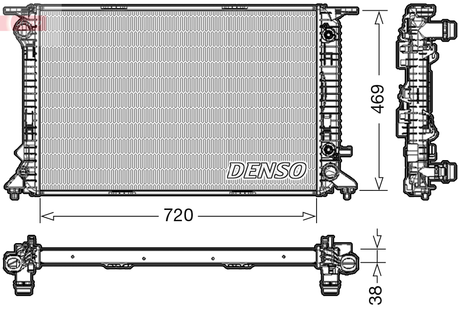 Radiator, engine cooling - DRM02023 DENSO