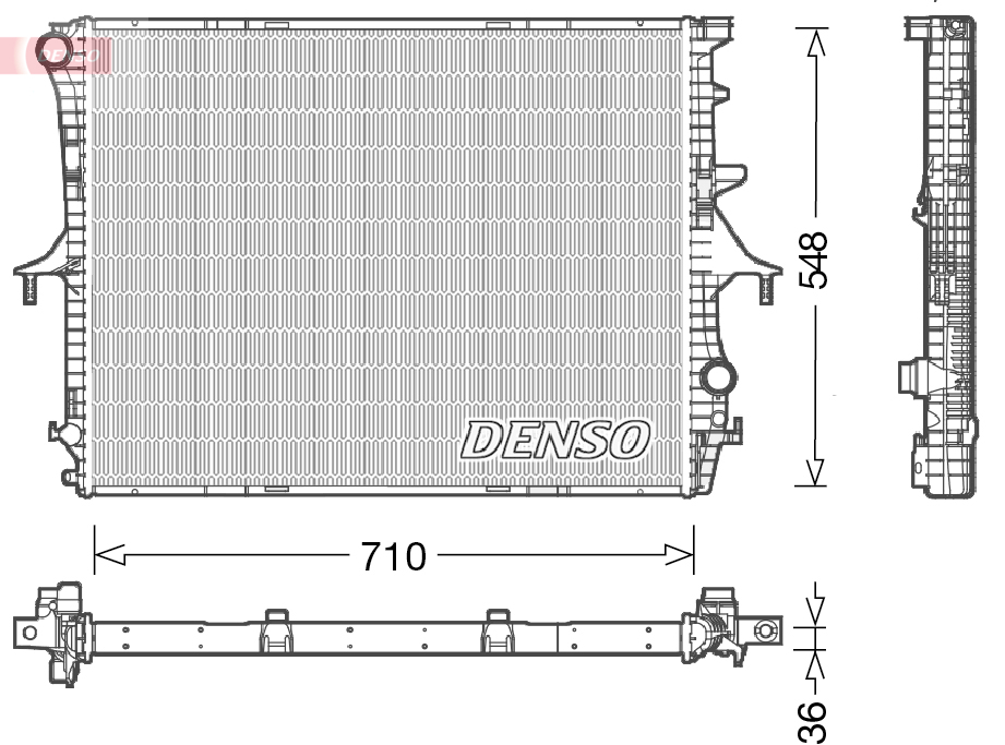 Radiatore, Raffreddamento motore - DRM02026 DENSO
