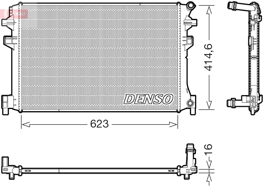 Радиатор, охлаждение двигателя - DRM02048 DENSO
