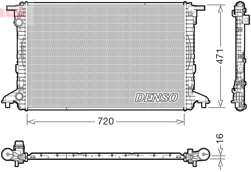 Radiator, engine cooling - DRM02049 DENSO