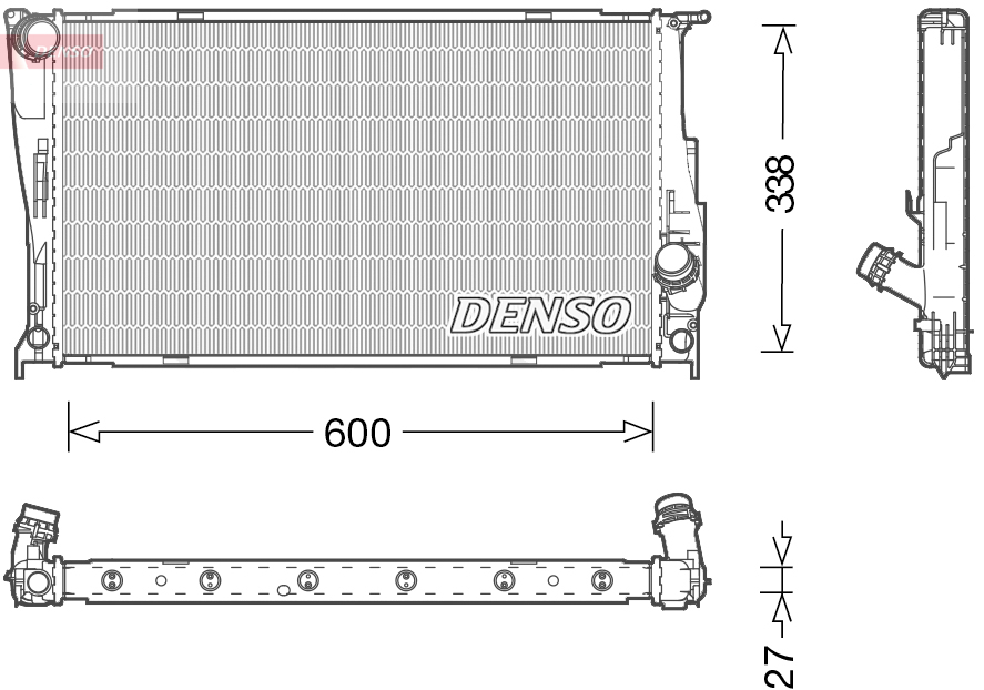 Radiator, engine cooling - DRM05003 DENSO