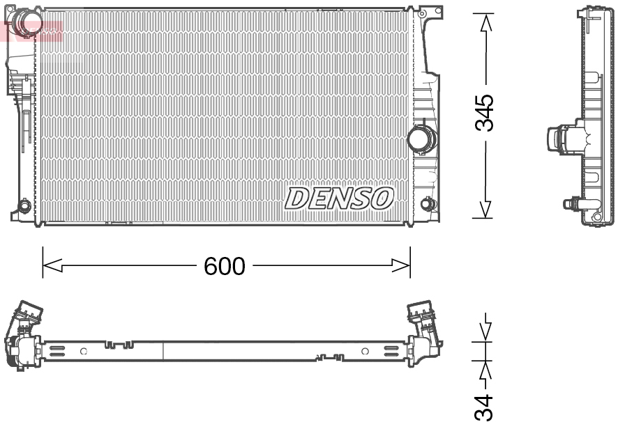 Radiator, engine cooling - DRM05004 DENSO