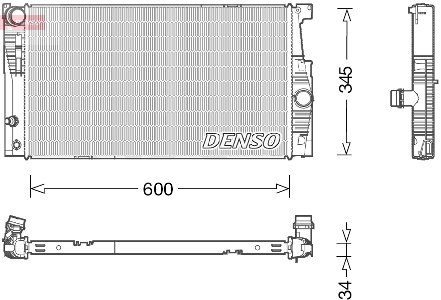 Radiator, engine cooling - DRM05005 DENSO