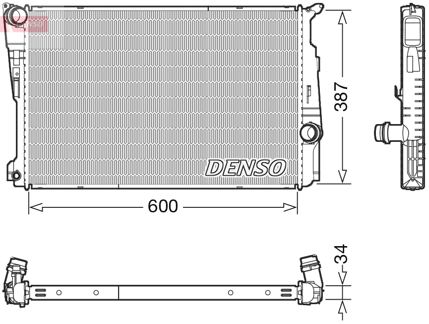 Radiator, engine cooling - DRM05006 DENSO