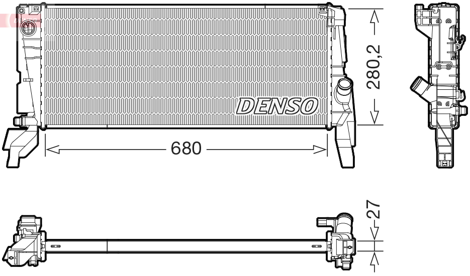 Radiator, engine cooling - DRM05074 DENSO