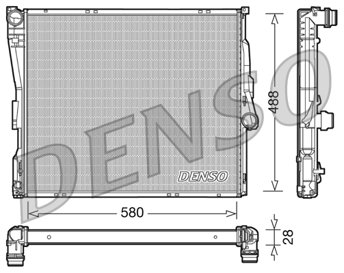 Radiator, engine cooling - DRM05090 DENSO