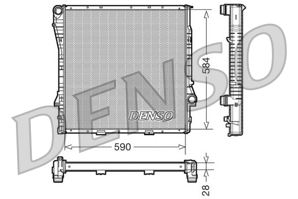 Radiator, engine cooling - DRM05115 DENSO
