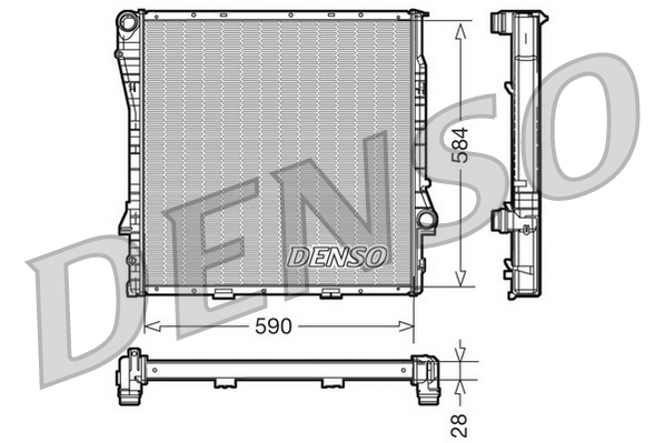 Radiatore, Raffreddamento motore - DRM05116 DENSO
