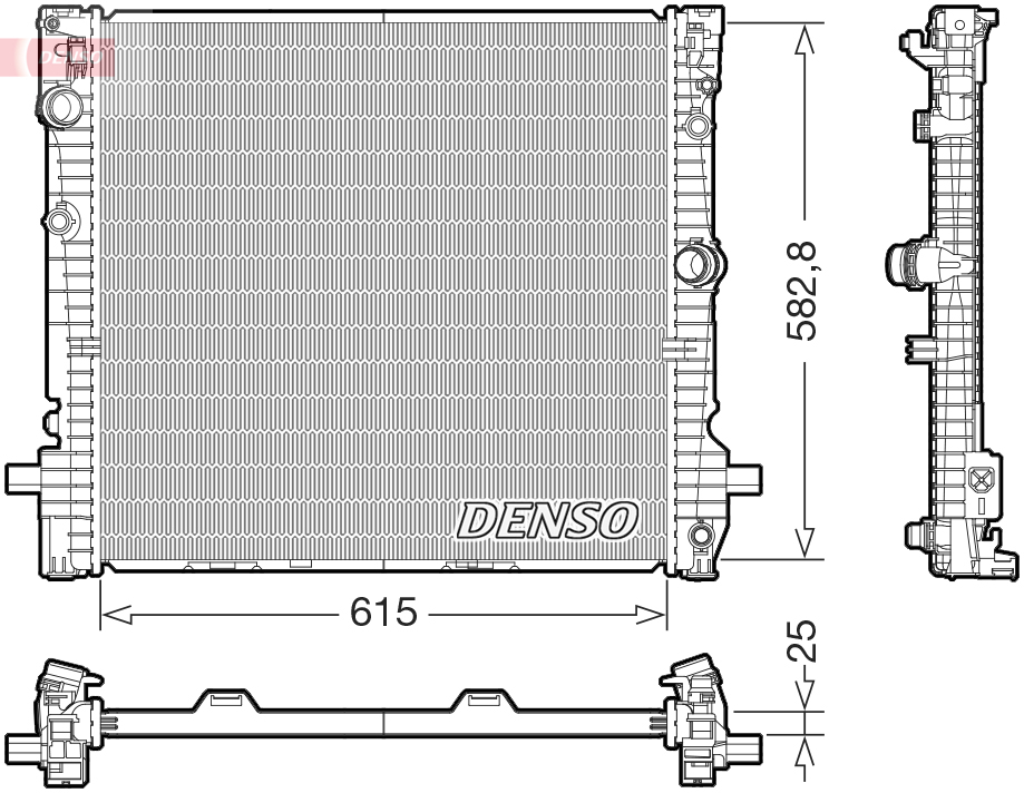 Radiator, engine cooling - DRM05124 DENSO