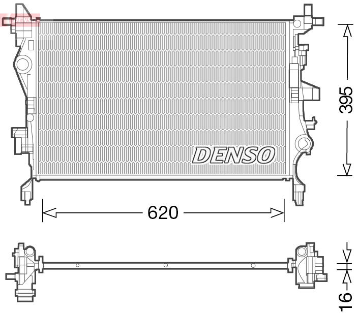 radiatorius, variklio aušinimas - DRM06036 DENSO