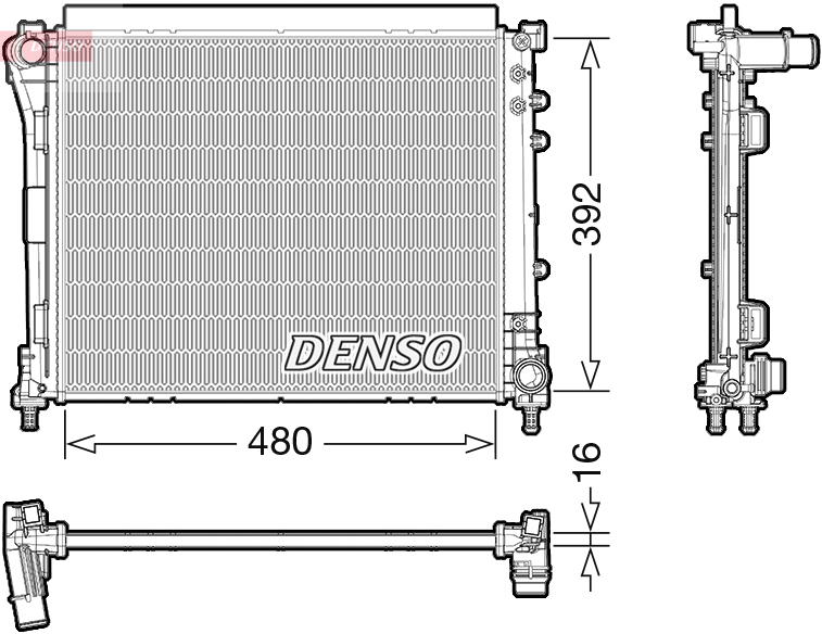 Radiator, engine cooling - DRM09006 DENSO